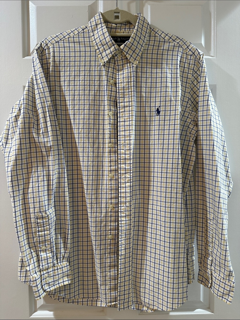 Polo by Ralph Lauren Yellow and Blue Windowpane Button-Down Shirt